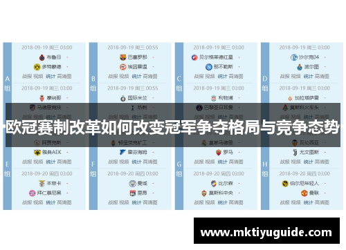 欧冠赛制改革如何改变冠军争夺格局与竞争态势